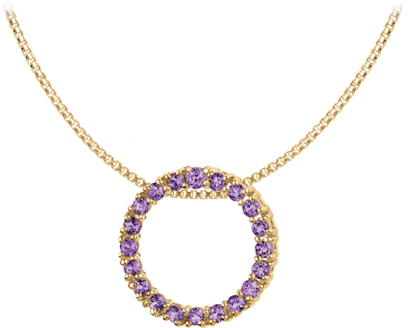 Jacques Lemans SE-C121F Damen Collier Halskette Kette Sterlingsilber vergoldet mit Amethyst